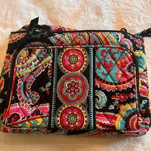 Black floral small Vera Bradley purse.